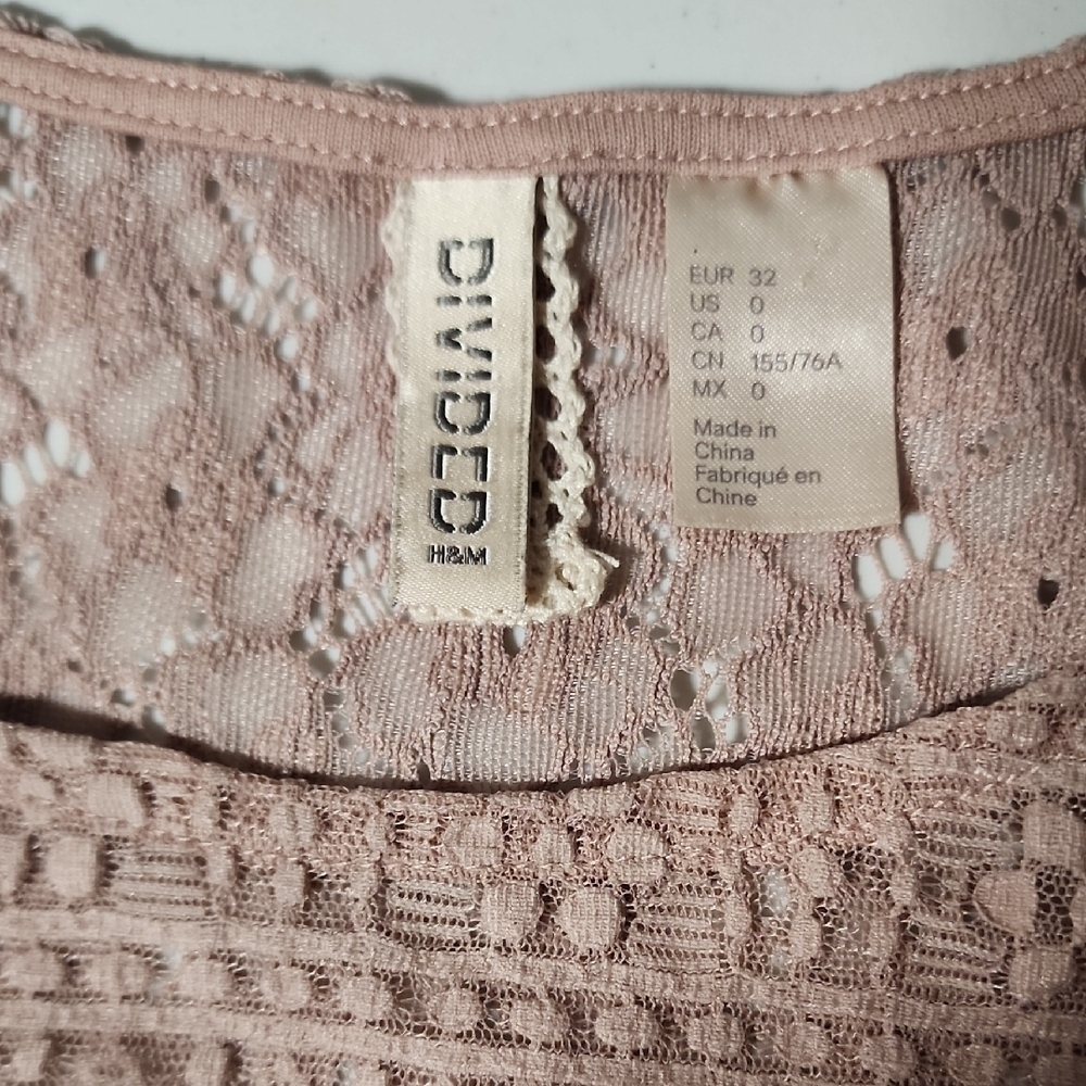 H&M Pink Fit and Flare Mini Dress In Size 0 - Picture 2 of 10